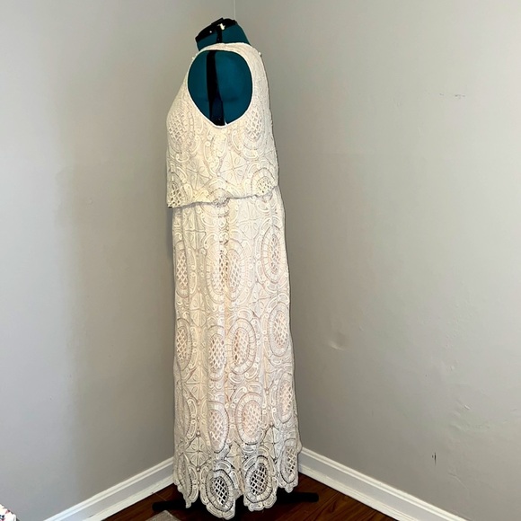 Eliza J Lace Evening Gown - Beige 20W - Picture 7 of 12